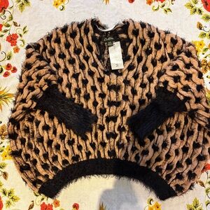 Vintage Designer - Black and Brown Knit Sweater